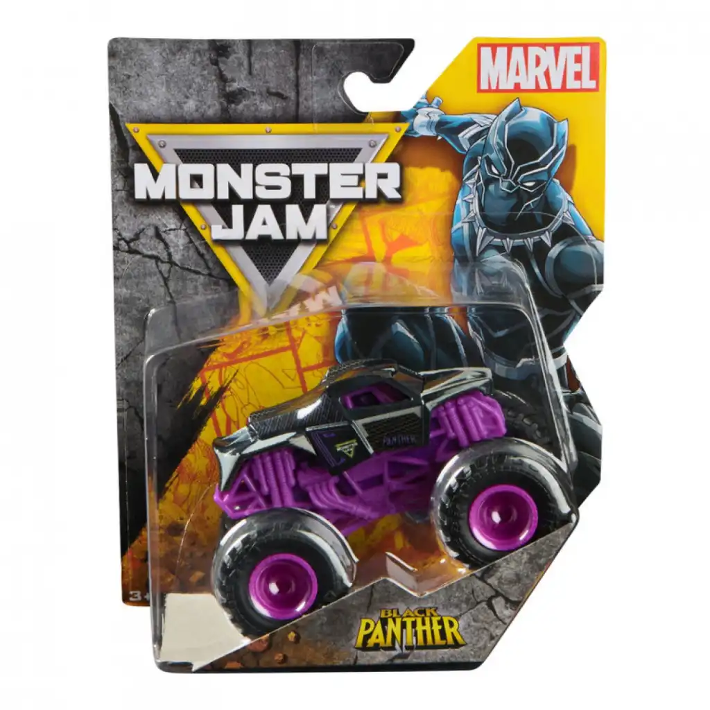 Koe sankarillisia temppuja Black Panther -monsteriautolla.