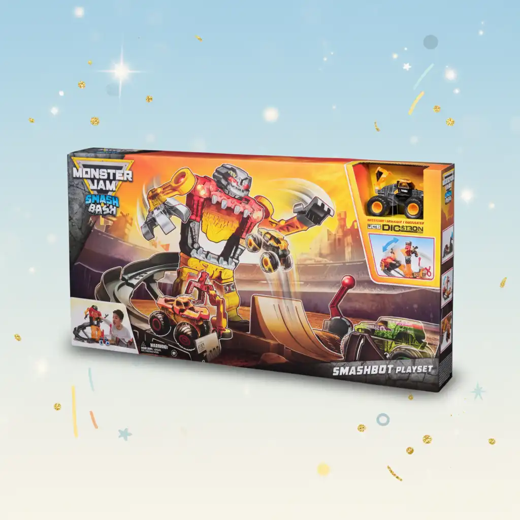 Yksityiskohtaisesti valmisteltu eksklusiivinen monster truck JCB Digatron valmiina toimintaan.