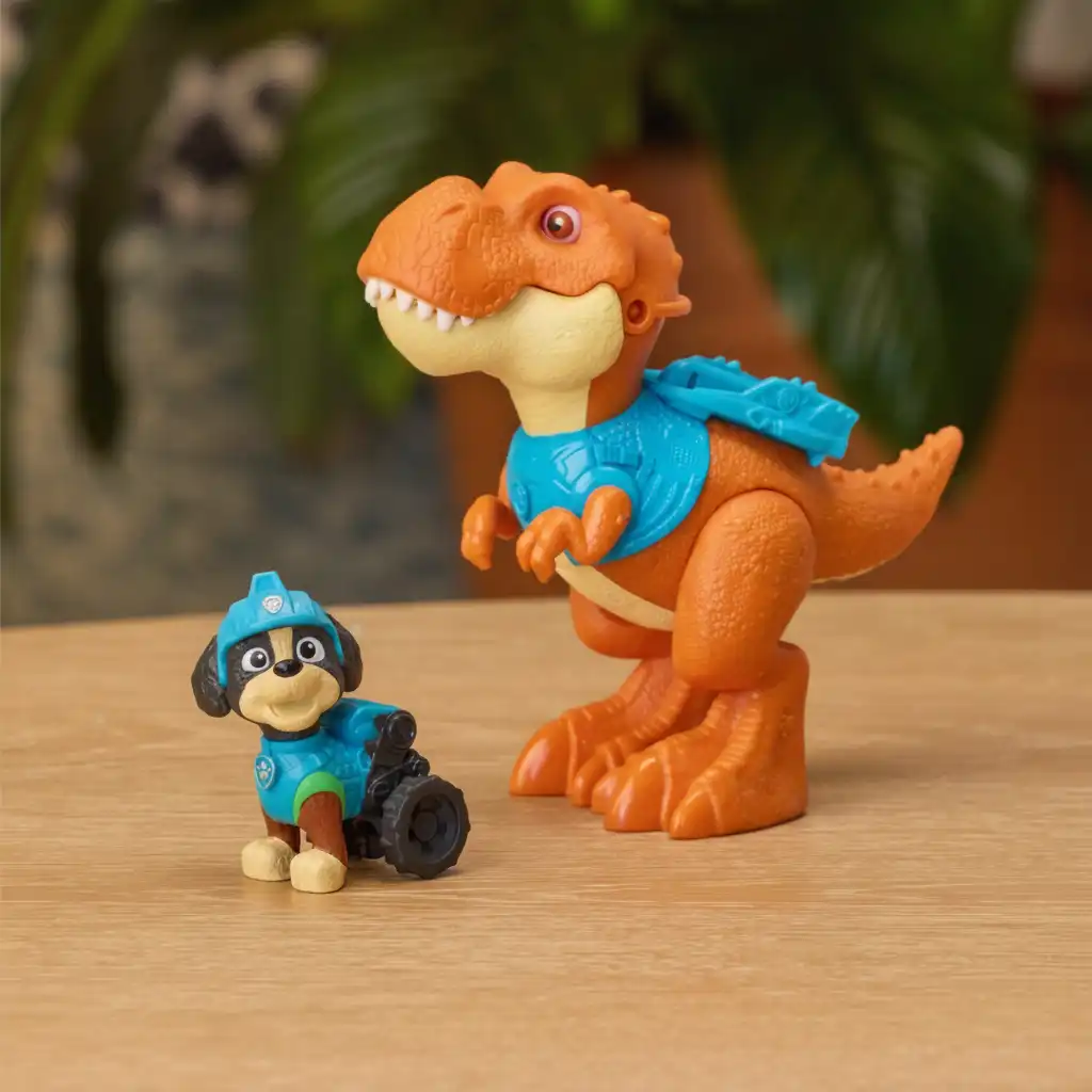 Hienomotoristen taitojen kehitys Motor avulla leikkien dinosauruksen liikkuvilla osilla.